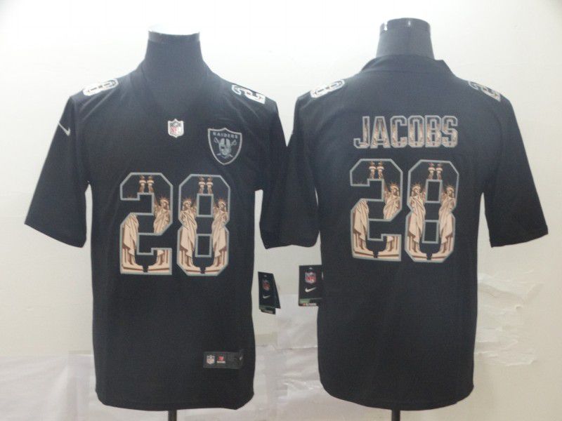 Men Oakland Raiders #28 Jacobs Black Goddess fashion Edition Nike NFL Jerseys->san francisco 49ers->NFL Jersey